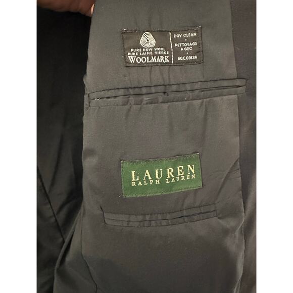 Lauren Ralph Lauren 100% Wool Blazer Sport Coat Navy Blue 2 Button Mens 42 L - Picture 5 of 8